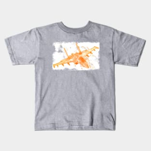 Aviation Fighter Jet yellow Kids T-Shirt